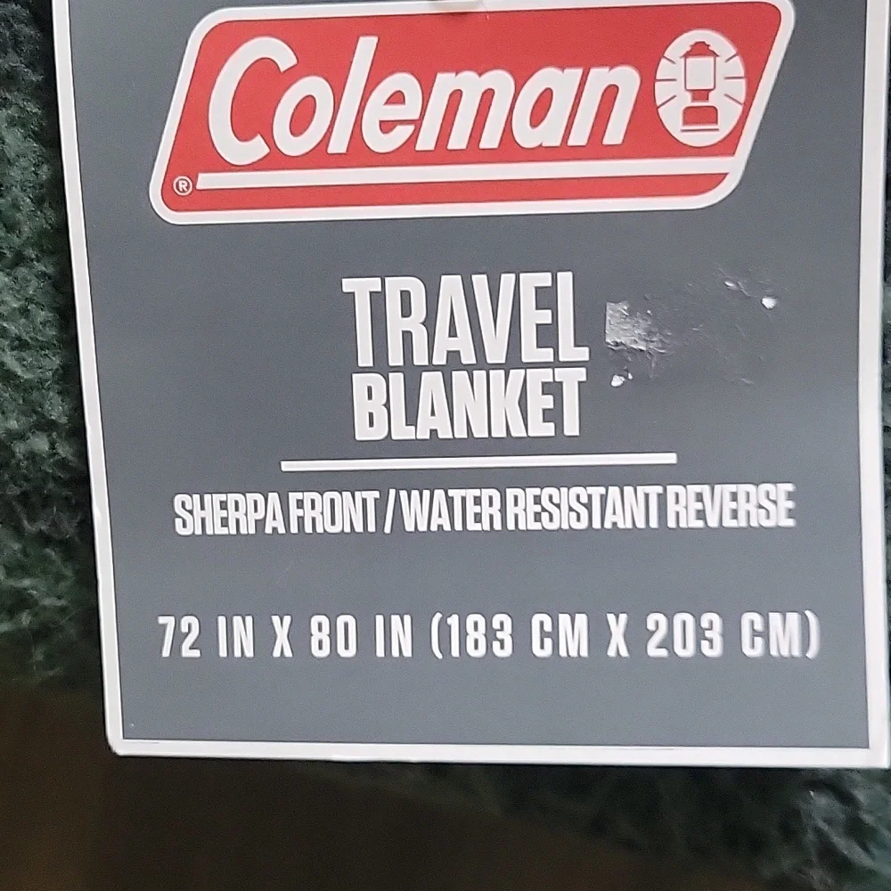 Coleman Travel Blanket - Blue and Green - Picture 2 of 3